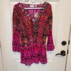 Avenue Pleated Pink Pull Over Top Size 18/20